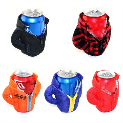 Puffy Jacket Insulated Can Sleeve Cover for Beverage Protection