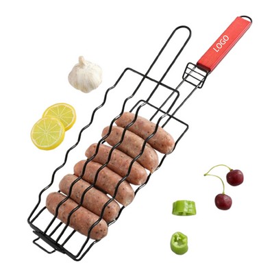 Detachable Bbq Sausage Hot Dog Grilling Basket For Picnic