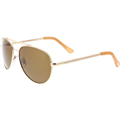 Oscar De La Renta Women's Shiny Gold Aviator Sunglasses