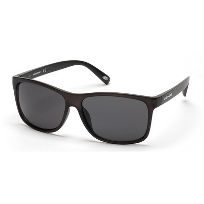 Sketchers® Men's Matte Black Sunglasses w/Smoke Lens