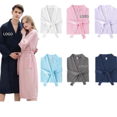 Men's And women's Waffle Weave Bathrobe