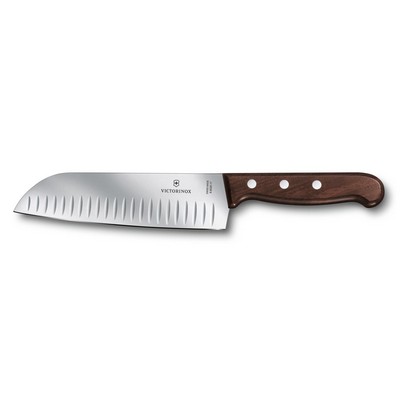 Victorinox Swiss Army Corporate Gifts Wood Santoku, 7" Granton Blade, Wood