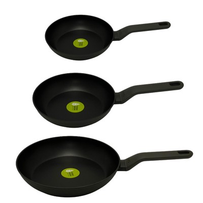 BergHoff Leo 3Pc Ns Fry Pan Set, Dark Grey (8", 10" & 11")