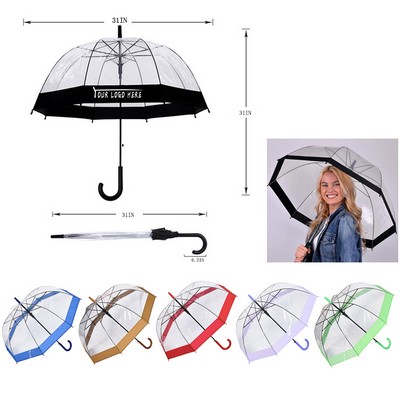 Clear Bubble Umbrella with Windproof Dome