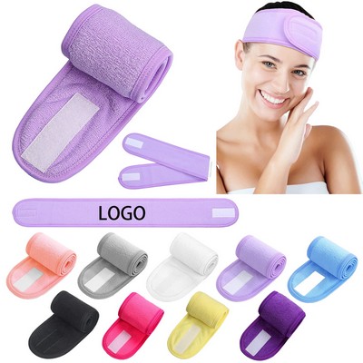 Adjustable Spa Headbands with Hook and Loop Closure