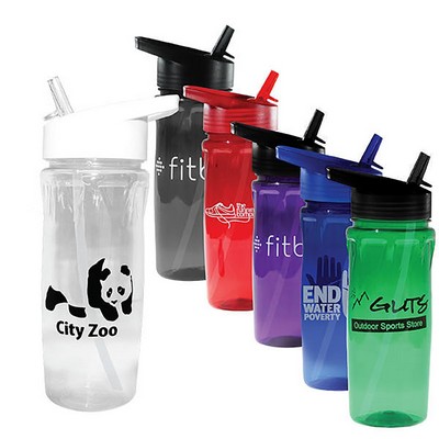 18 oz. Poly-Saver PET Bottle with Straw Cap