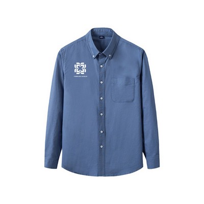 Custom Embroidered Men's Oxford Long Sleeve Shirt