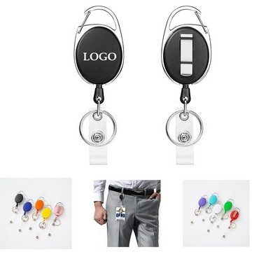 Oval Easy Pull Retractable Keychain