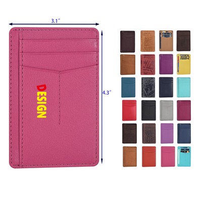 Leather Minimalist Wallet for Men and Women RFID Front Pocket Leather Card Holder Wallet