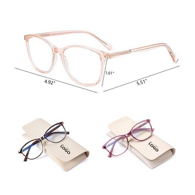 Blue Light Blocking Reading Glasses for Women with Case