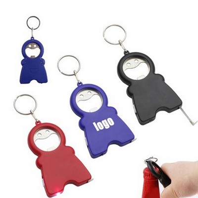 3 in 1 Keychain Opener Tape Measure and LED Flashlight