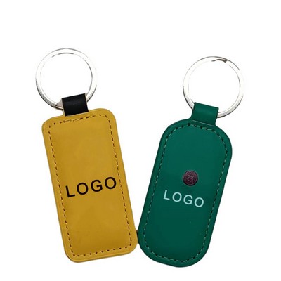 Rectangle Leather Keychain