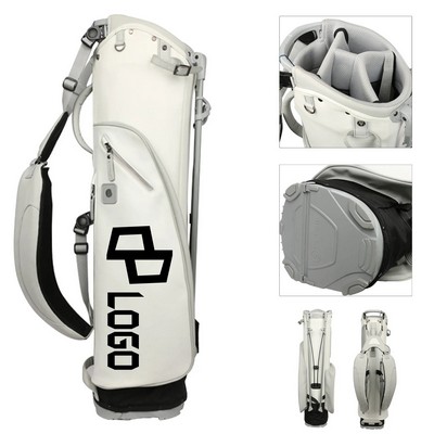 8 Inch White Multi-Functional Pu Golf Bag