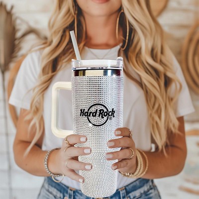 40 Ounce Stainless Steel Rhinestone Tumbler