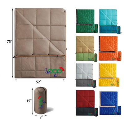 75" × 52" Outdoor Packable Camping Blanket Lightweight Travel Waterproof Warm Camping Blanket