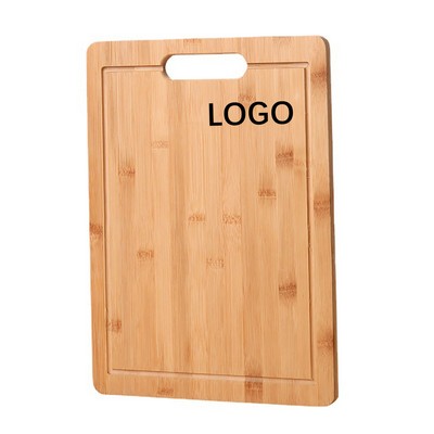 Natural Bamboo Cutting Board W/ Built-In Groove