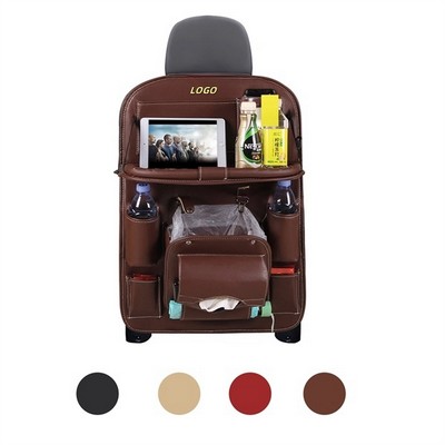 Car Backseat Pu Leather Storage Organizer