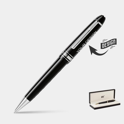 MONTBLANC® Legrand Luxury Ball Point Black & Platinum Trim Pen w/ Gift Box