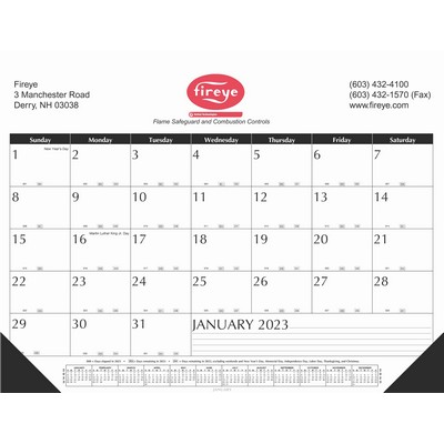 Contractors Style Desk Pad Calendar w/2-Leatherette Corners