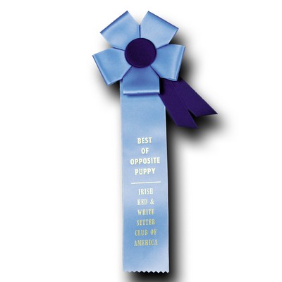 Custom Petal Rosette Ribbon w/ Single Streamer (4 1/2"x13")