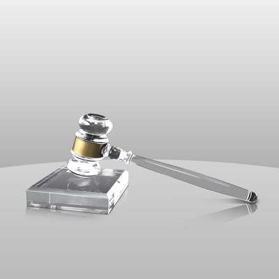 Women's Acrylic Gavel w/Band & Sound Block