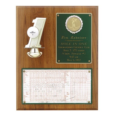 Walnut Hole in One Plaque w/ Ball Mount