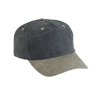 5 Panel 2-Tone Stonewashed Canvas Cap