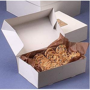 1 Piece White Folding Cake/Pastry Box (10"x10"x4 1/2")