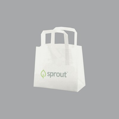 Clear Film Frosted Tri-Fold Handle Shopping Bag (8"x4"x7")