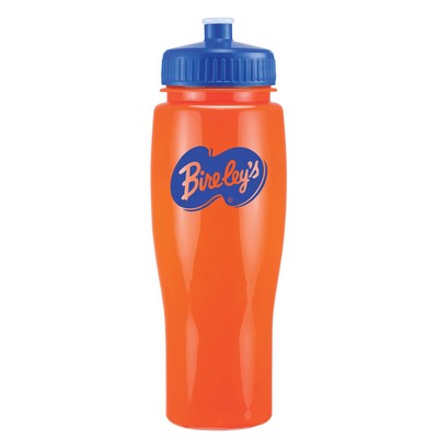 24 Oz Contour Bottle w/ Push Pull Lid - Solid Colors