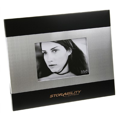 Brushed Silver and Black Wood Finish Photo Frame (5"x7")