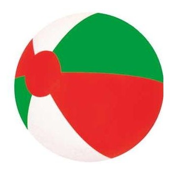 16" Inflatable Alternating 3 Color Beach Ball