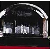 3-D Crystal Las Vegas Skyline in Grand Arch Award (4 1/2")