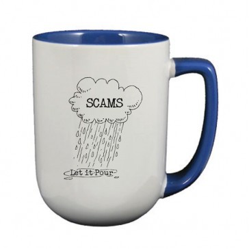 17 Oz. White Arlen Mug w/Ocean Blue Interior & Handle