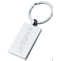 Silver Rectangular Metal Key Chain