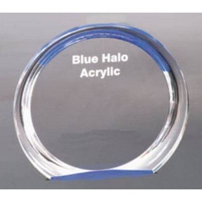 Halo Round Acrylic Blue Reflective Award - 5 3/8" Diameter