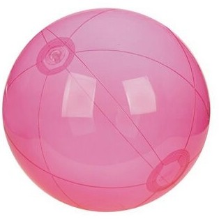 16" Inflatable Translucent Pink Beach Ball