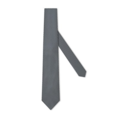 Polyester woven Necktie - Tonal waves Grey