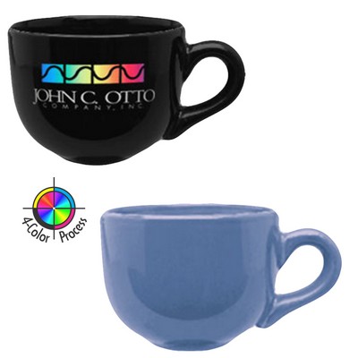 14 Oz. Vitrified Ocean Blue Latte Bowl Mug - 4 Color Process