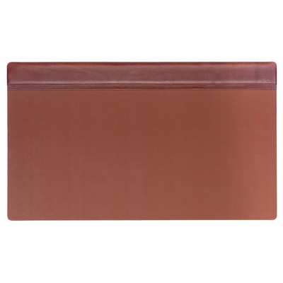 Classic Mocha Brown Leather Top-Rail Desk Pad (34"x20")