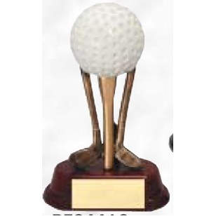 6 3/4" Resin Sculpture Award w/ Oblong Base (Golf Ball on Clubs)