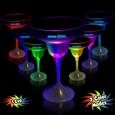 10 Oz. Light-Up Margarita Glass w/White Base