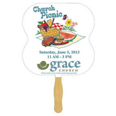 Hour Glass Sandwiched Hand Fan (2 Side/ Four Color Process)