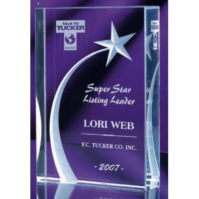 Acrylic Block Award w/3D Shooting Star (7")