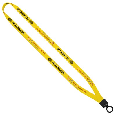 1/2" Dye Sublimated Stretchy Elastic Lanyard W/Plastic Clamshell & O-Ring