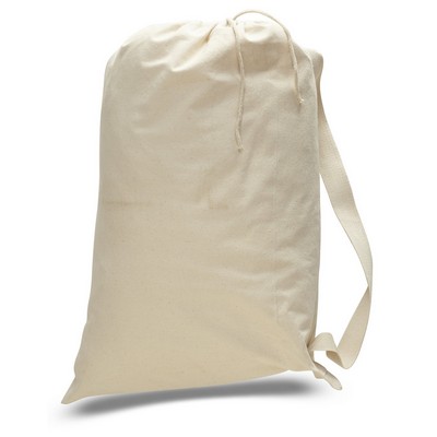 Small Natural Canvas Drawstring Laundry Bag - Blank (18"x24")