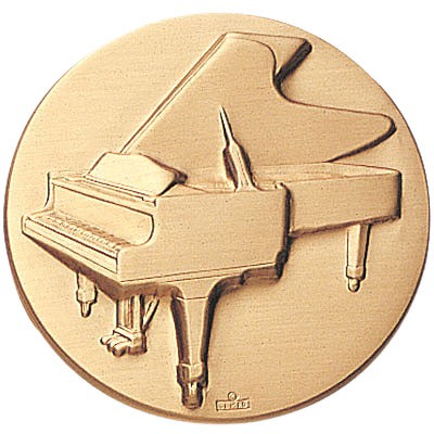 2" Music Piano Stamped Medallion Insert Disc