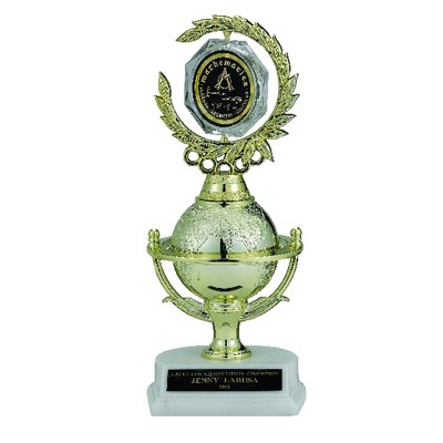 10¼" Globe Spinner Trophy Holds 2" Insert Spinner