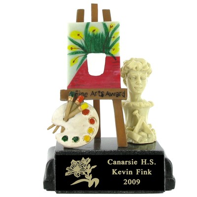 5¾" Fine Arts Award Scholastic Trophy w/Black Plate