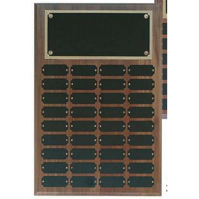 Step Edge Walnut Perpetual Plaque w/36 Plates